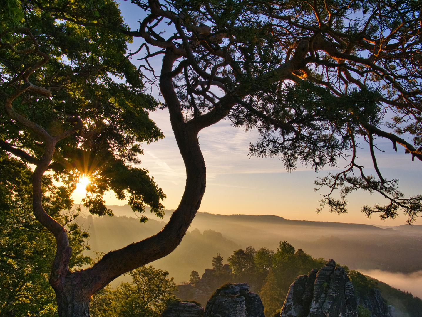 Sonnenaufgang auf der Bastei