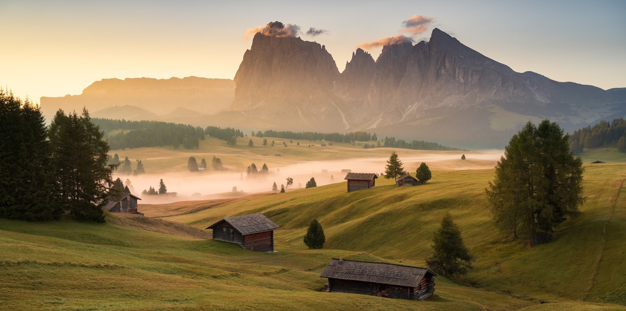 Sonnenaufgang auf der Seiser Alm 