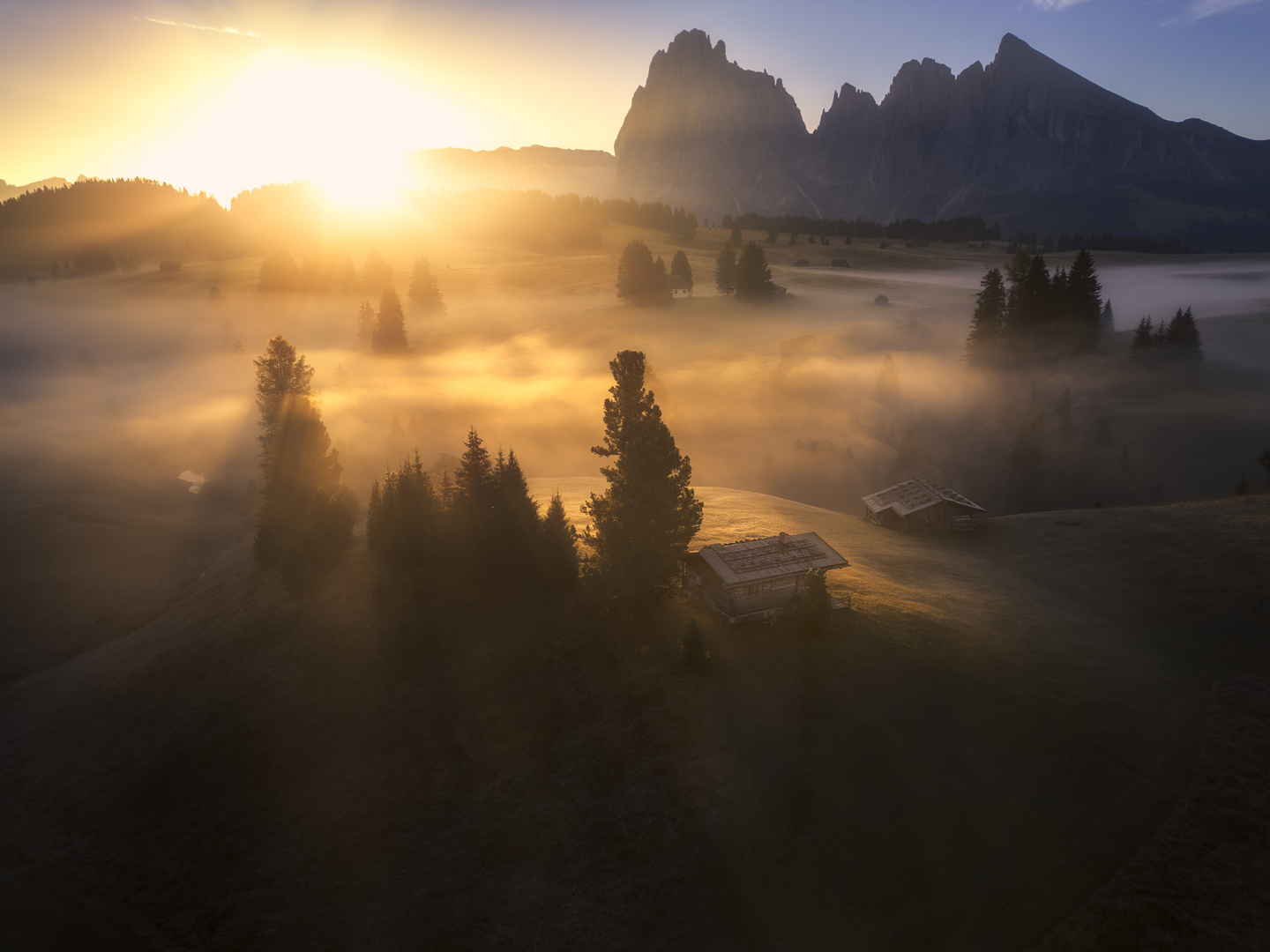 Sonnenaufgang auf der Seiser Alm