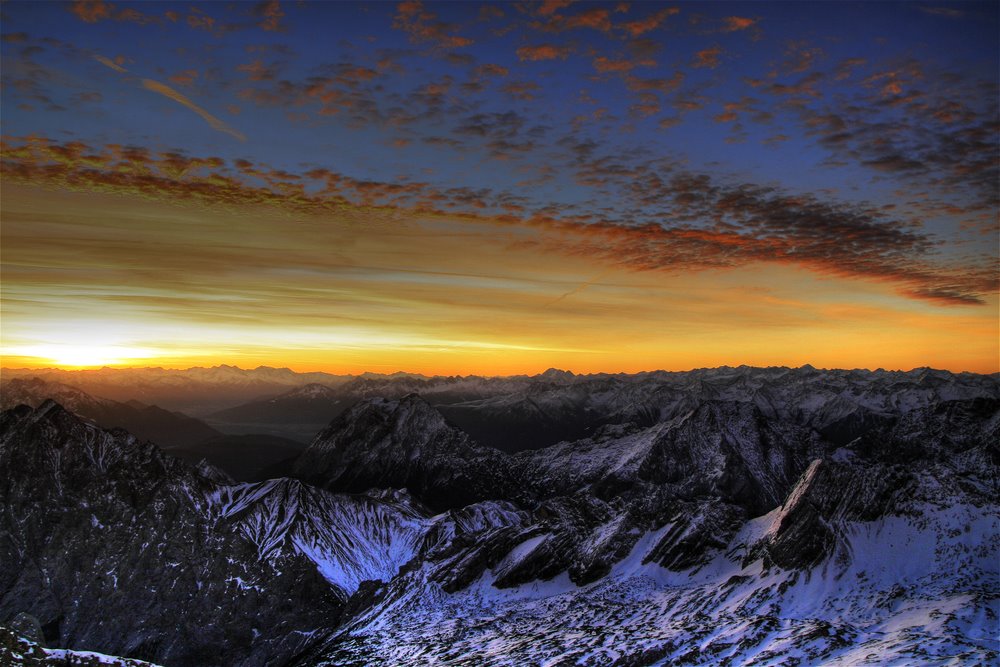 Sonnenaufgang auf der Zugspitze