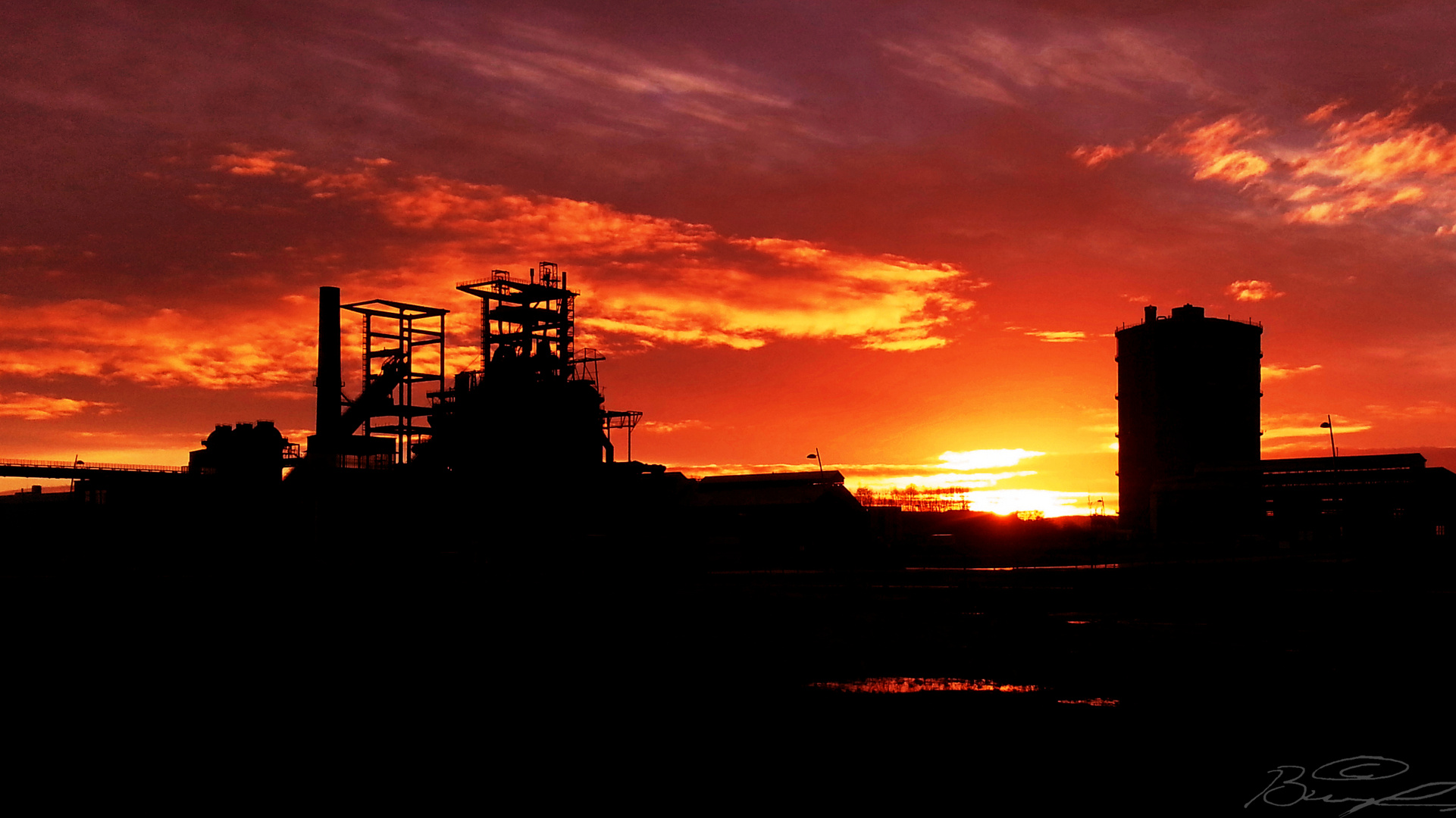 Sonnenaufgang auf Phoenix West, Dortmund