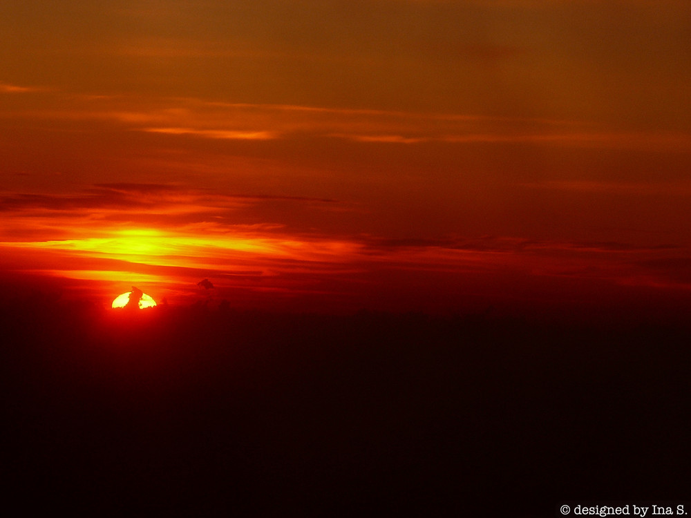 Sonnenaufgang aus dem Flugzeugfenster