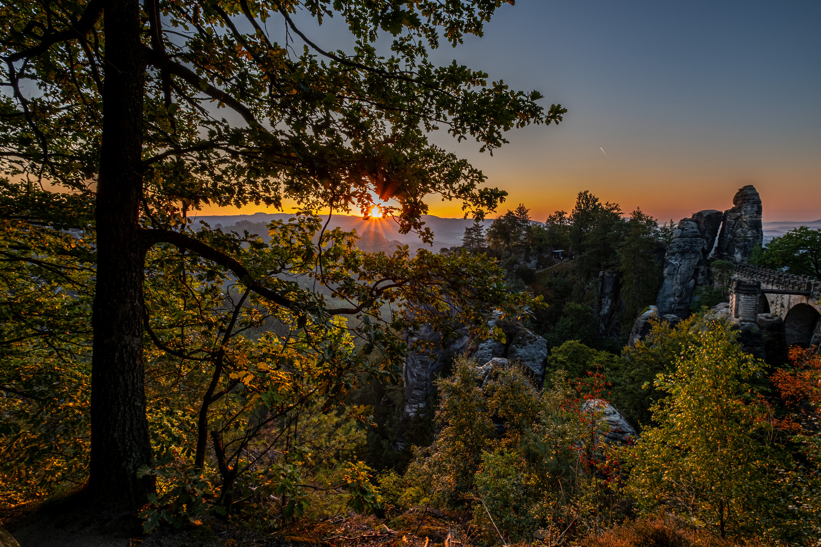 Sonnenaufgang Basteiaussicht