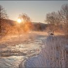 Sonnenaufgang bei -18° an der Eder