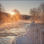 Sonnenaufgang bei -18° an der Eder