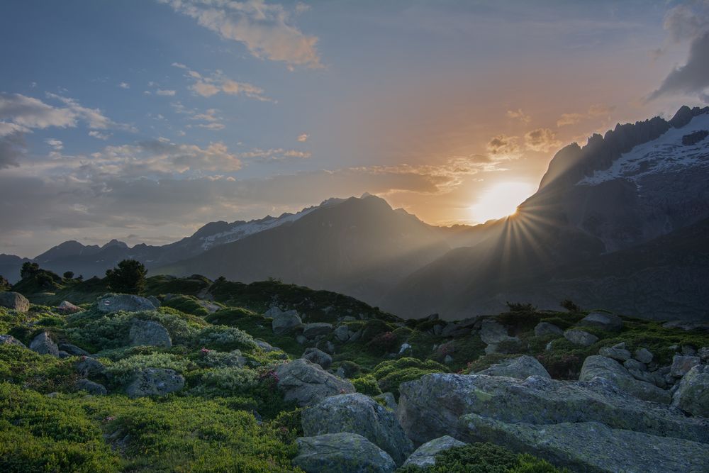 Sonnenaufgang bei der Riederfurka