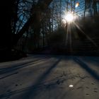 Sonnenaufgang bei Eis Kälte an der Eisch