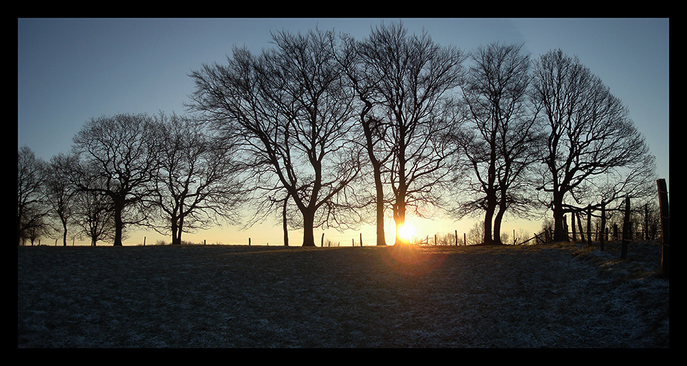 Sonnenaufgang bei minus Graden