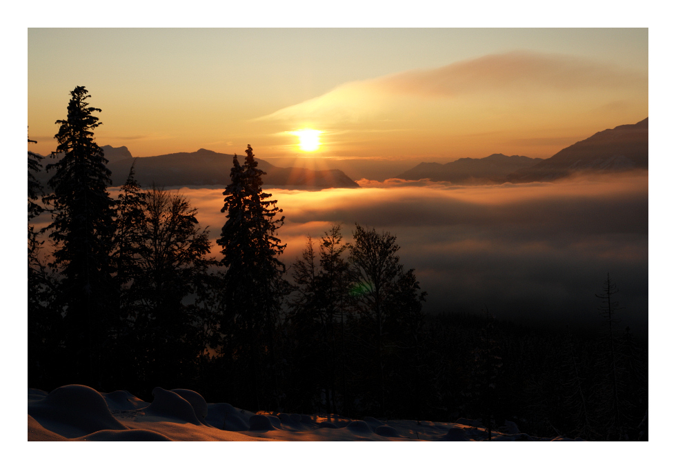 Sonnenaufgang bei Nebel