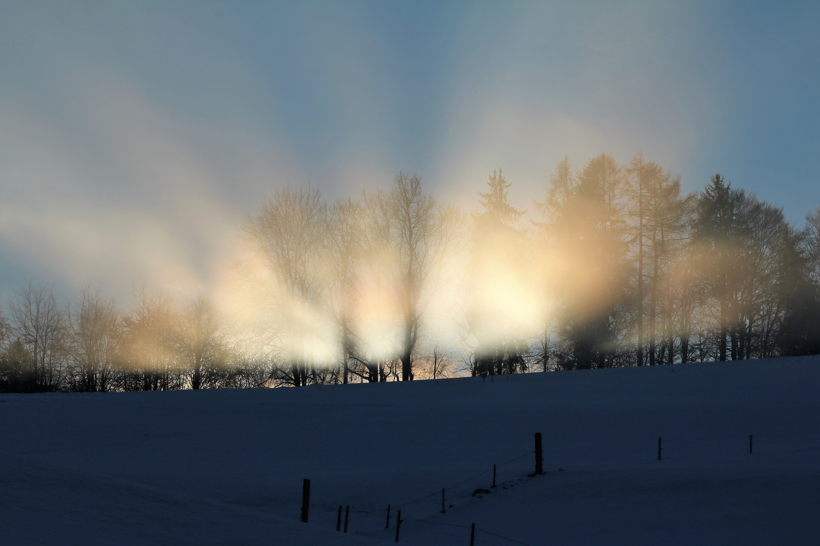 Sonnenaufgang bei Nebel