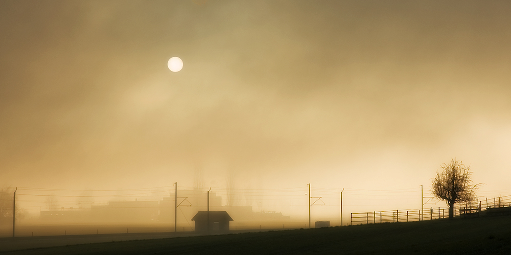 Sonnenaufgang bei Nebel