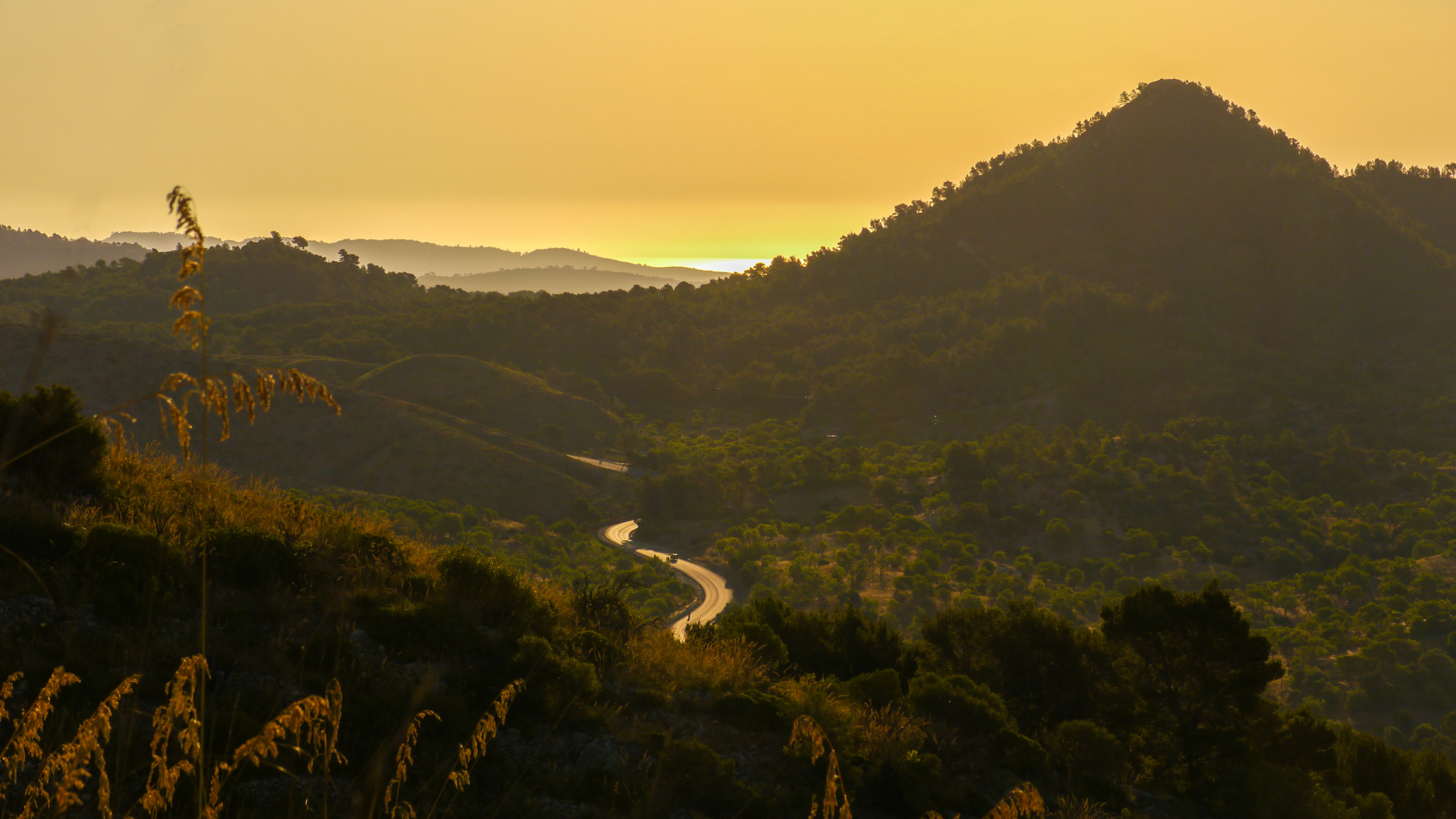 Sonnenaufgang bei Sant Llorenc des Cardassar, Mallorca 