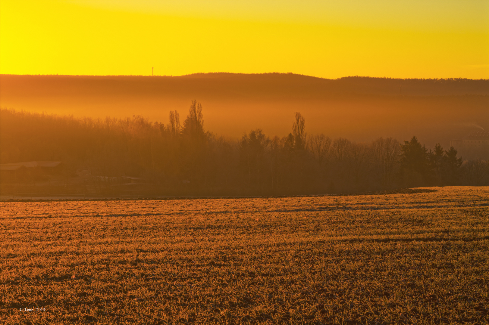 Sonnenaufgang bei Wattenheim / Pfalz