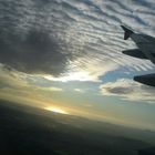 Sonnenaufgang beim Anflug auf Palma de Mallorca