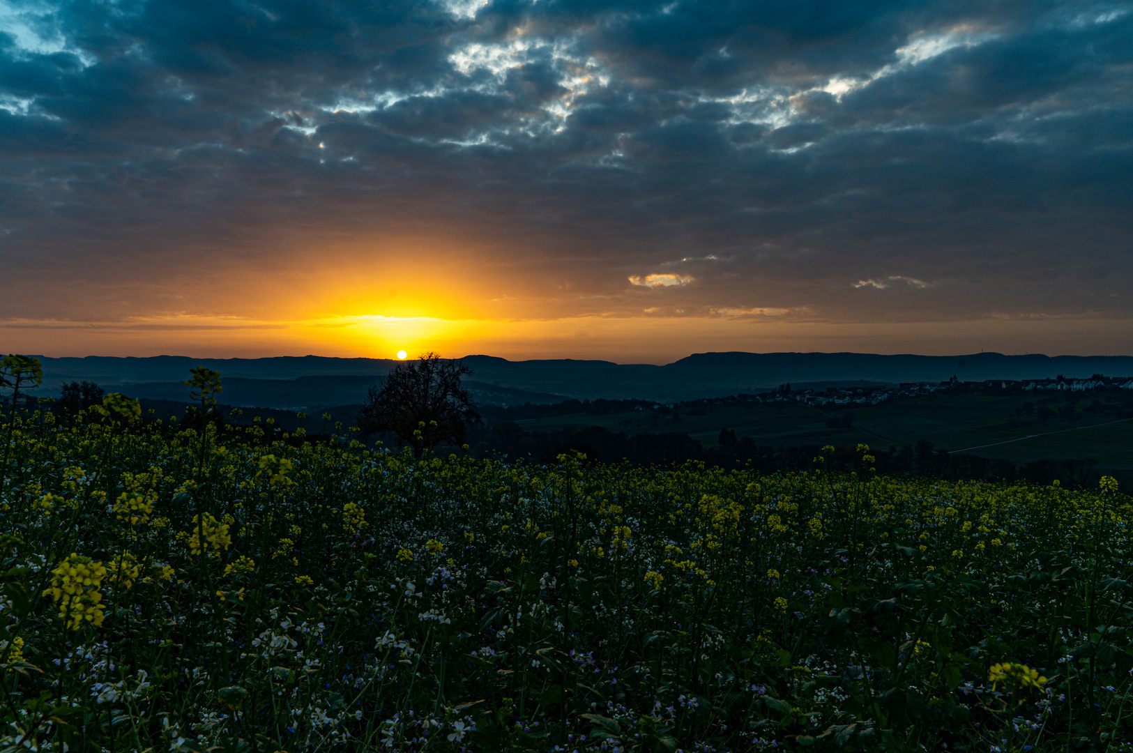 Sonnenaufgang: Blick von Schlaitdorf 