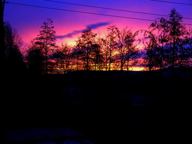 Sonnenaufgang - Bürofenster (bearbeitet)