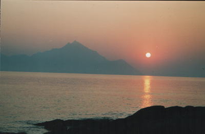 Sonnenaufgang Chalkidiki (Berg Athos)