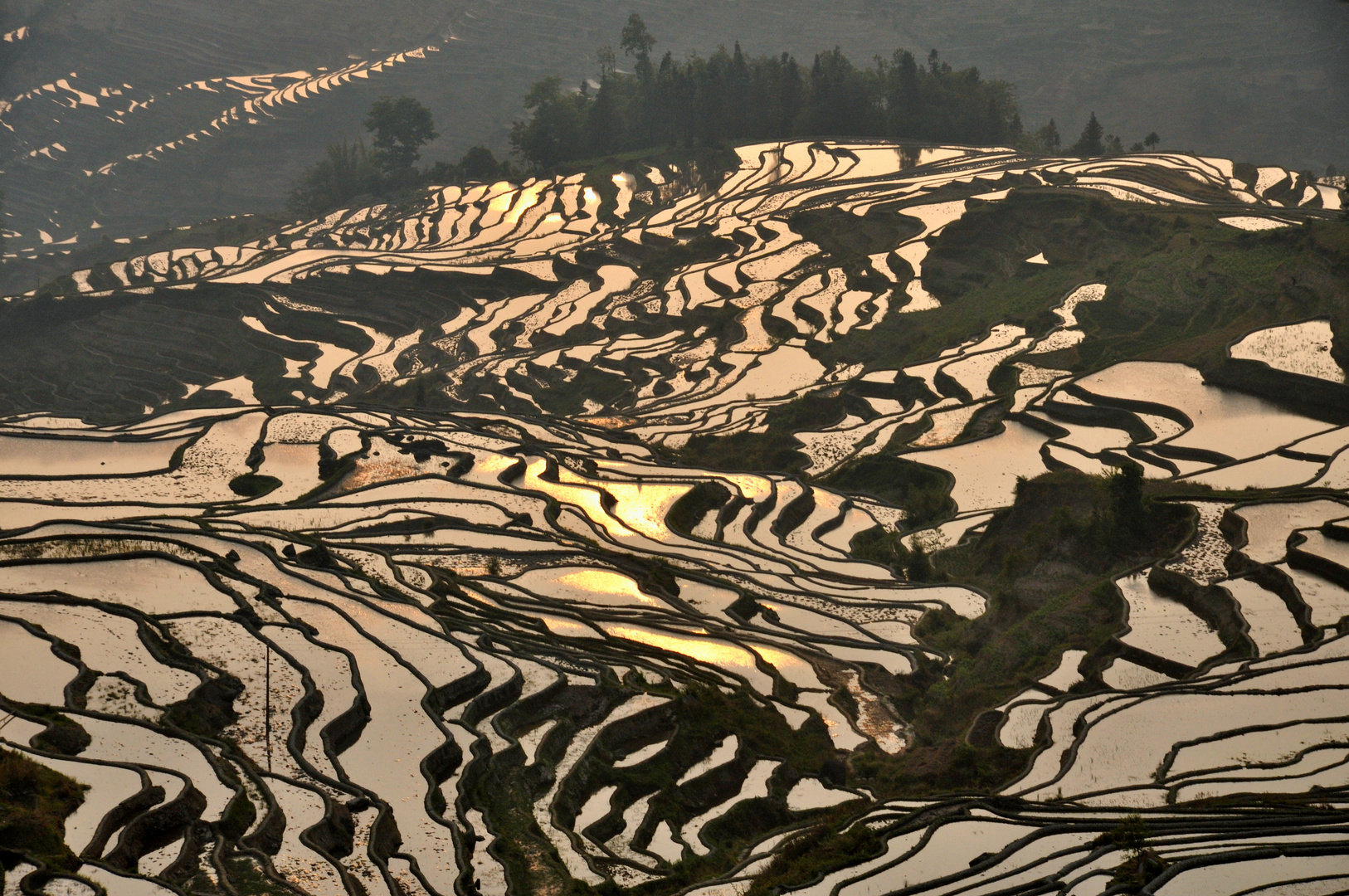 Sonnenaufgang China Yuanyang Reisterrrassen