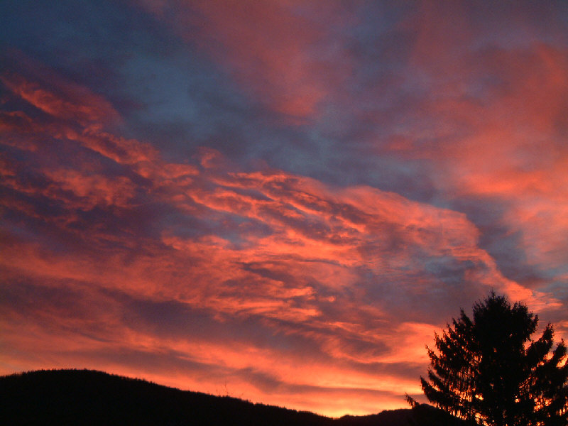 Sonnenaufgang Dezember 2003 Blaue Wolken