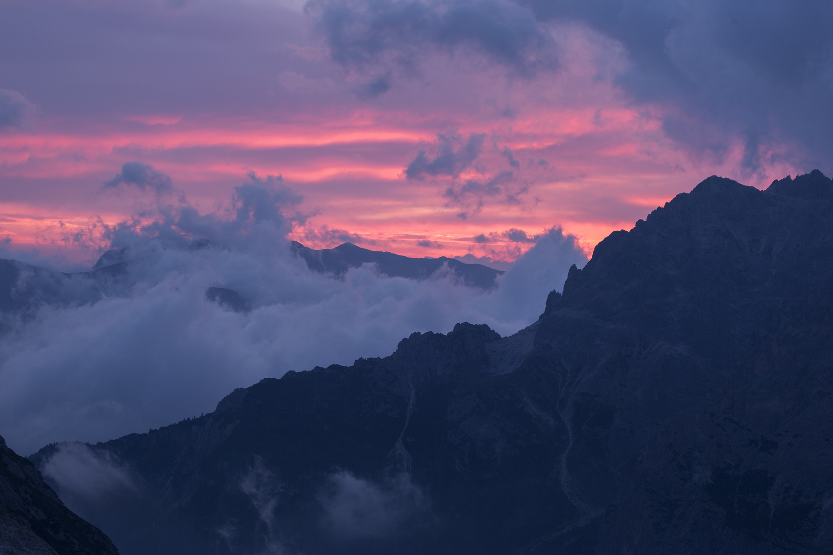 Sonnenaufgang Drei Zinnen Hütte