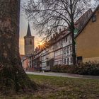 Sonnenaufgang - Frühmorgens hinter der Krämerbrücke in Erfurt 