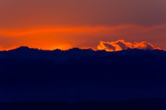 Sonnenaufgang gegen das Berner Oberland