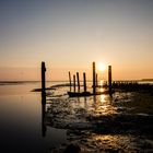 Sonnenaufgang Hafen auf Texel