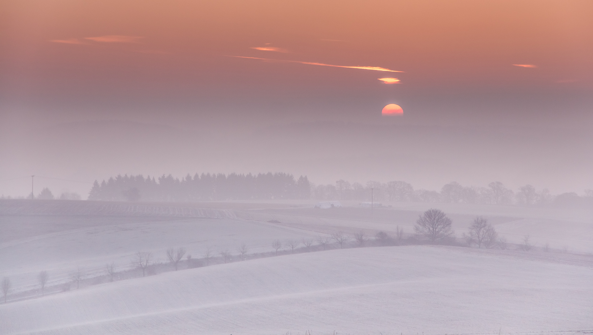 Sonnenaufgang heute Morgen bei -5°C