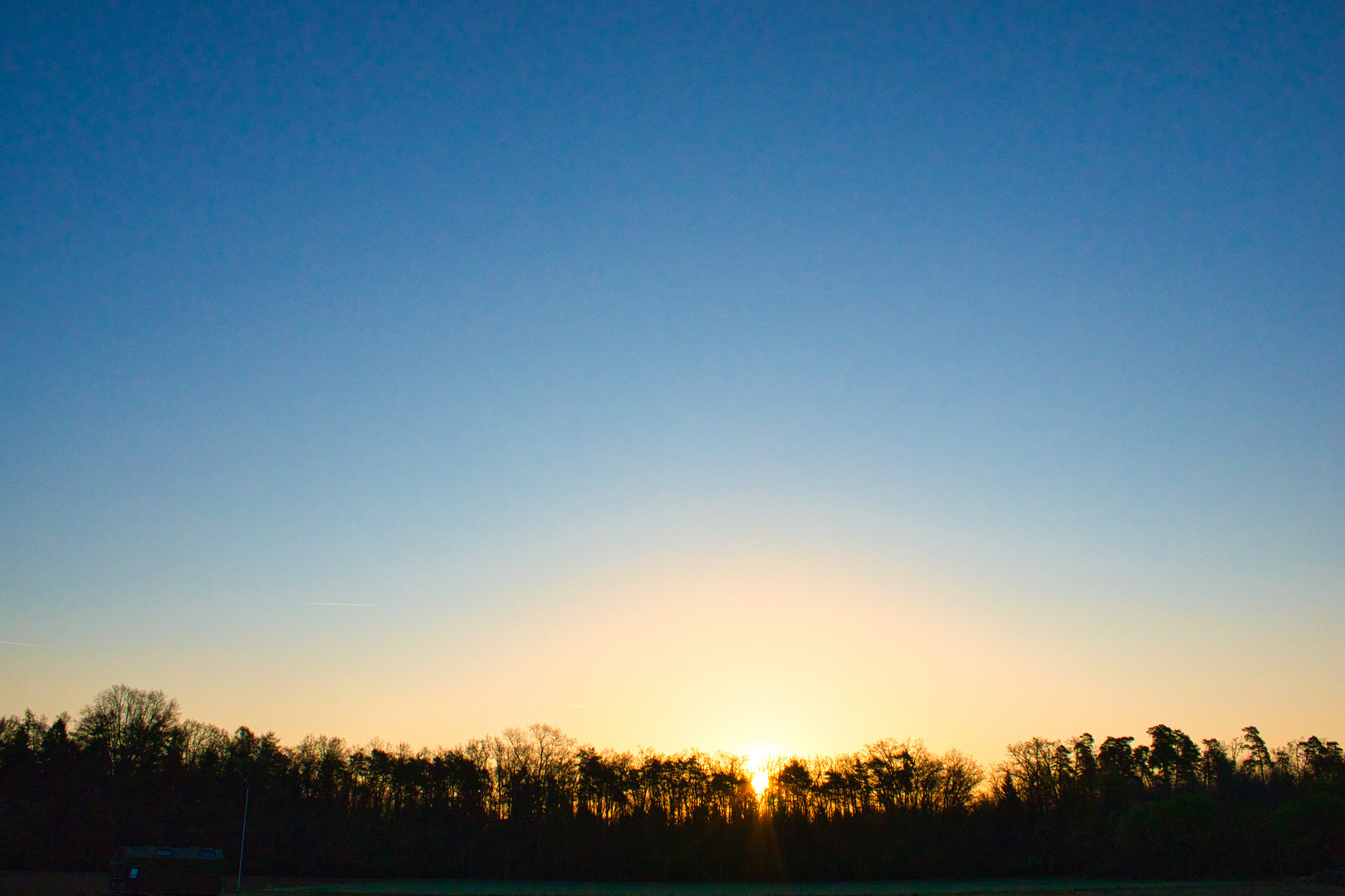 Sonnenaufgang hinter Bäumen