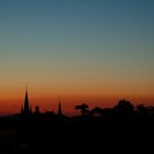 Sonnenaufgang hinter dem Aachener Dom