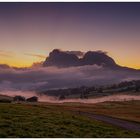 Sonnenaufgang hinter dem Lang- und Plattkofel