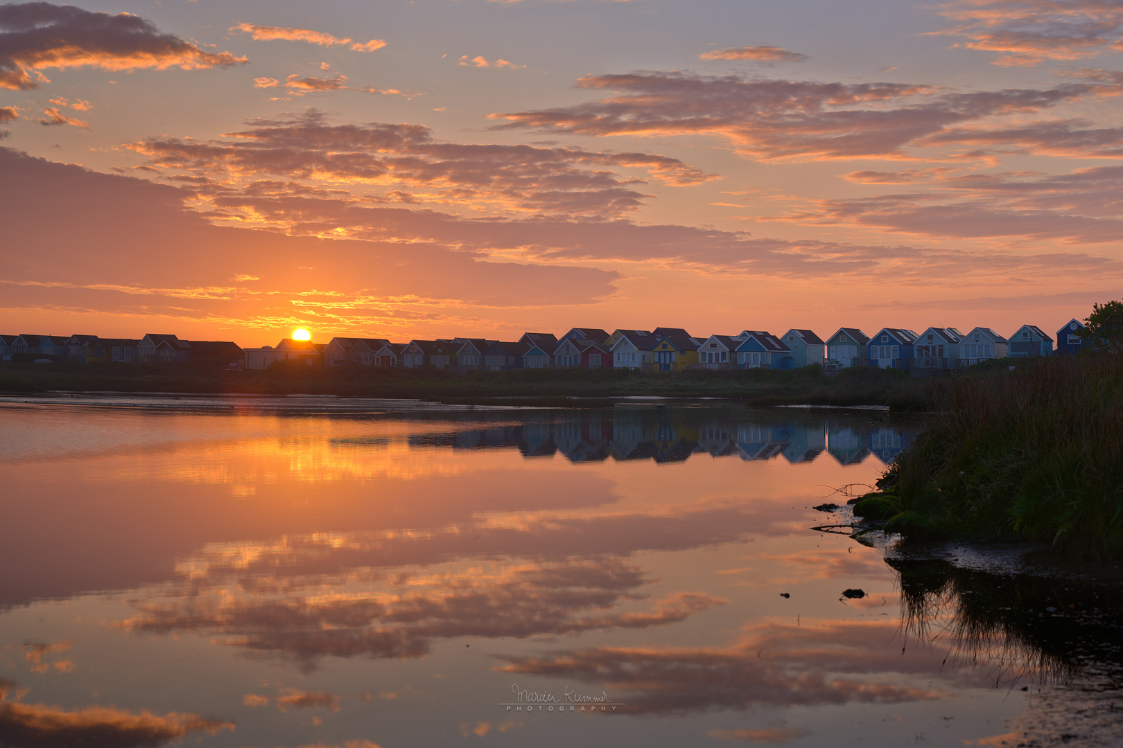 Sonnenaufgang hinter Mudeford Sandbank