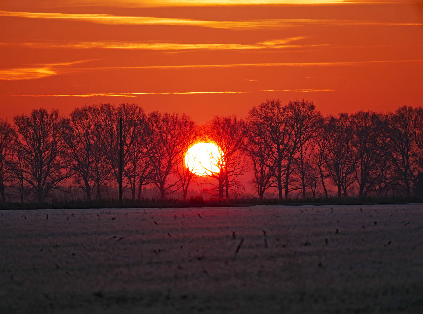 Sonnenaufgang hinterm Haus