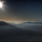 Sonnenaufgang im Aufstieg zur Rigi