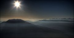 Sonnenaufgang im Aufstieg zur Rigi