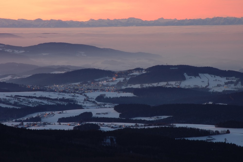 Sonnenaufgang im Bayerischen Wald