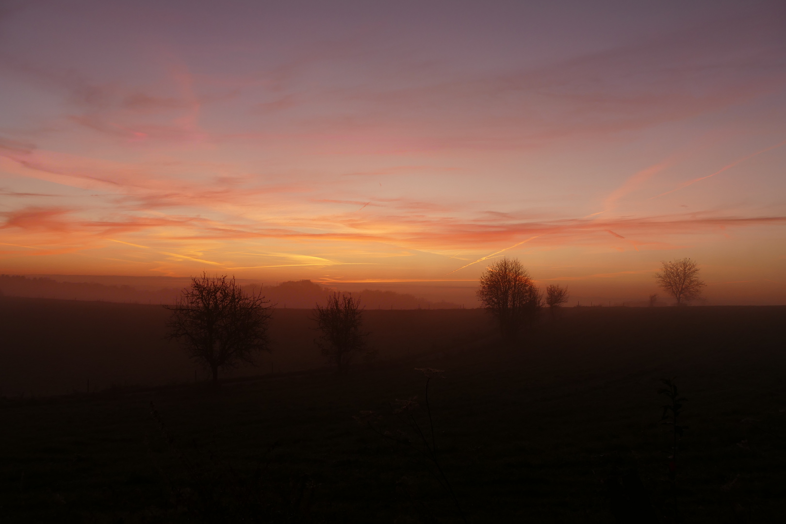 Sonnenaufgang im Bergischen Land Novemberstimmung I