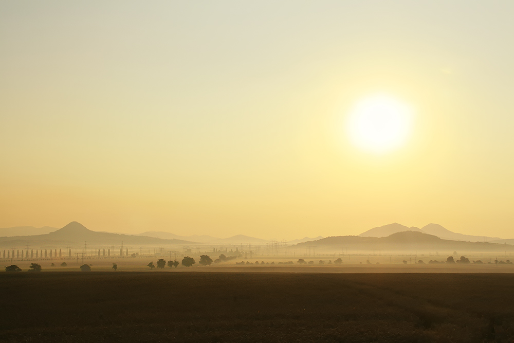 Sonnenaufgang im Böhmischen Mittelgebirge