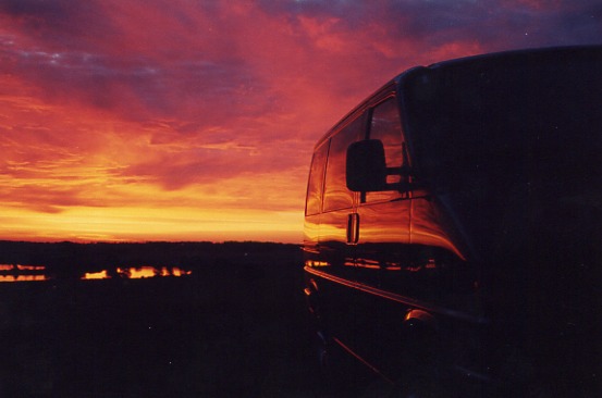 sonnenaufgang im bus