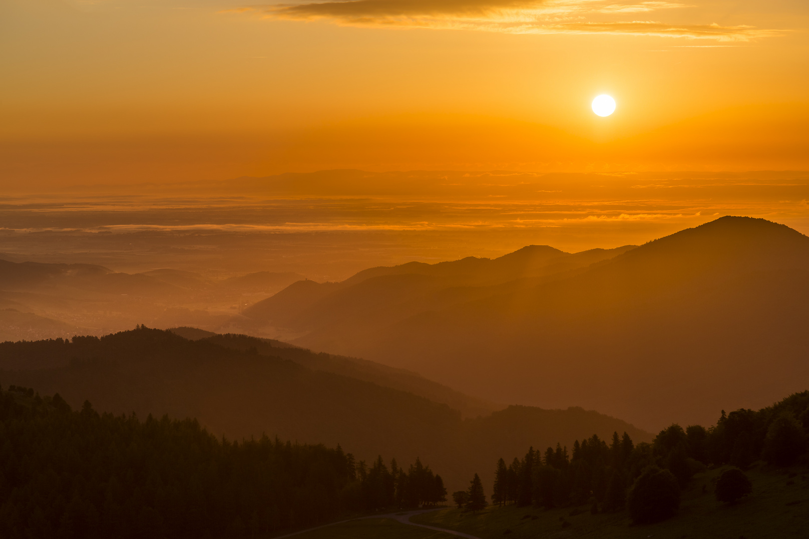 Sonnenaufgang im Elsass