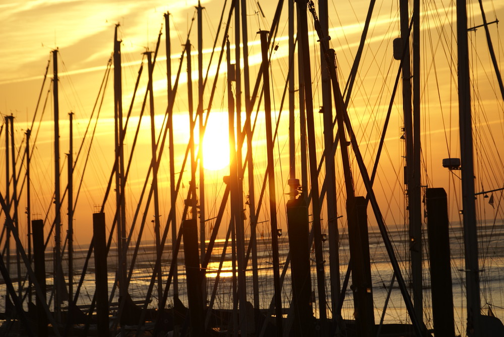 Sonnenaufgang im Hafen