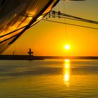 Sonnenaufgang im Hafen von Antalya