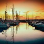 Sonnenaufgang im Hafen von Bastia
