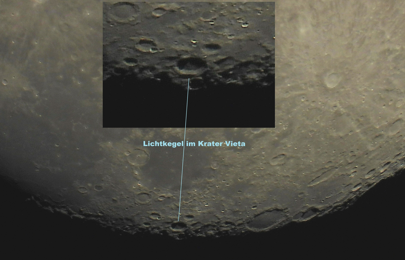 Sonnenaufgang im Mond- Krater Vieta südl. vom Mare Humorum...