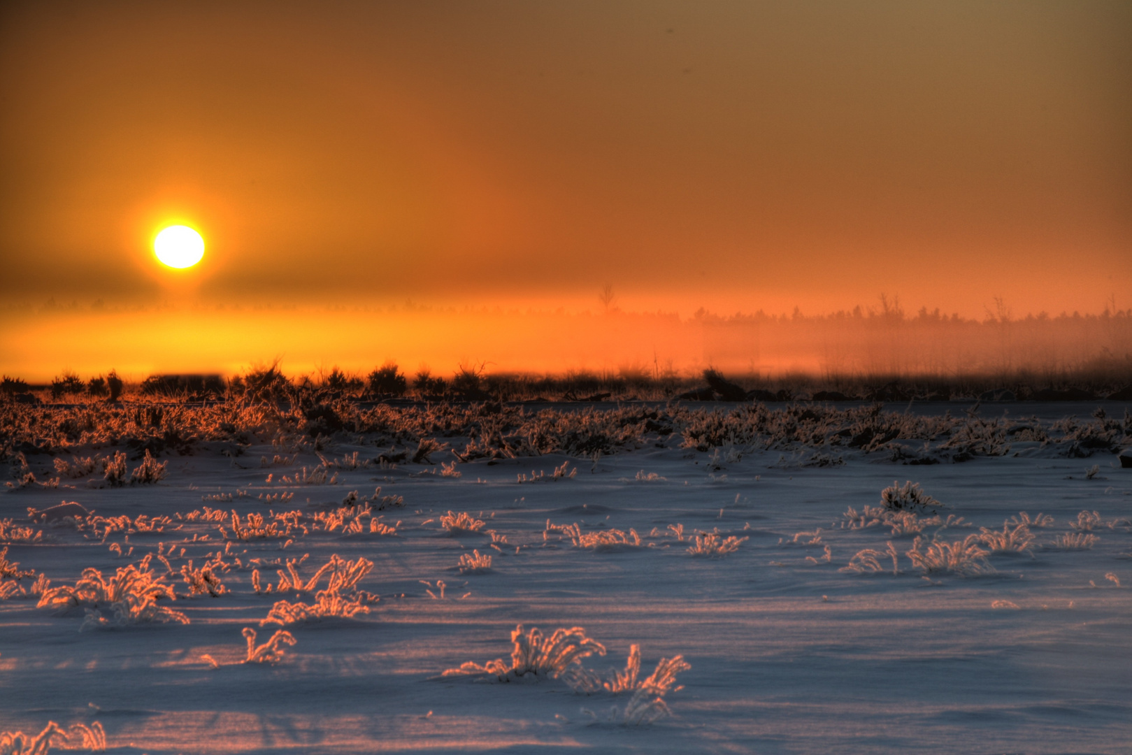 Sonnenaufgang im Nebel