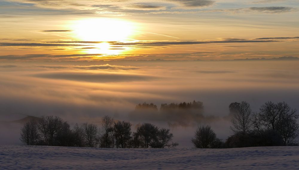 Sonnenaufgang im Nebel