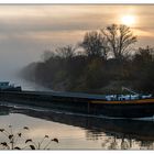 Sonnenaufgang im Nebel, Neckarkanal 