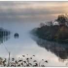 Sonnenaufgang im Nebel, Neckarkanal 