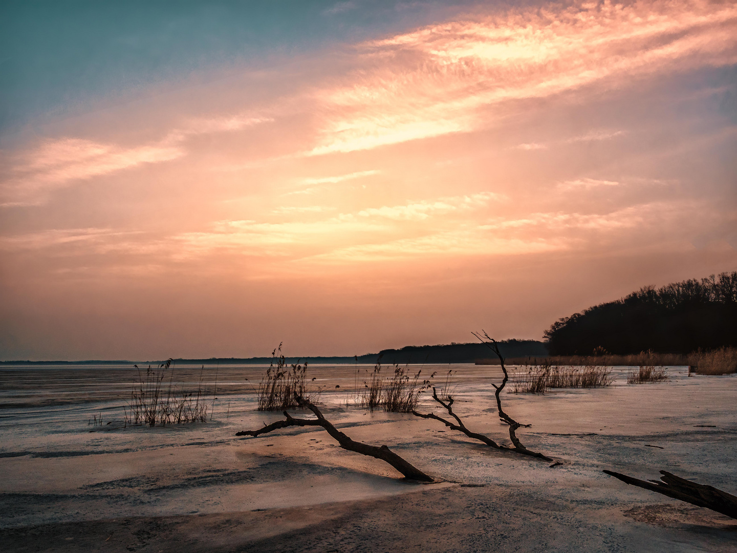 Sonnenaufgang im Saharastaub? am Müggelsee 