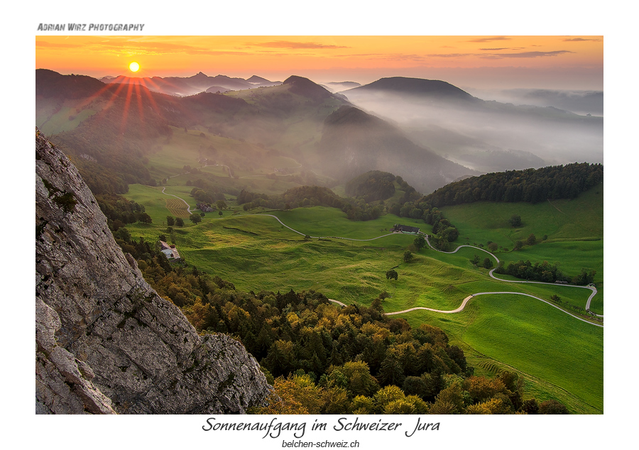 Sonnenaufgang im Schweizer Jura